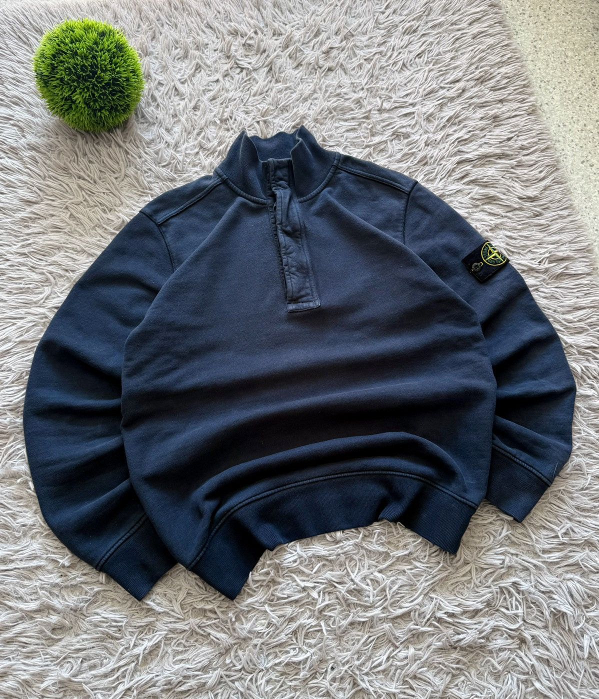 Stone Island 00s Stone Island Quarter-Zip Mock Neck Sweatshirt Navy Blue Size US L / EU 52-54 / 3 - 2 Thumbnail