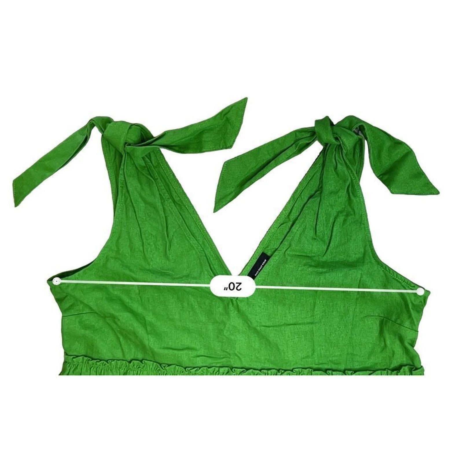 Other Who What Wear Linen Kelly Green Top Blouse LARGE NWOT Size L / US 10 / IT 46 - 8 Thumbnail