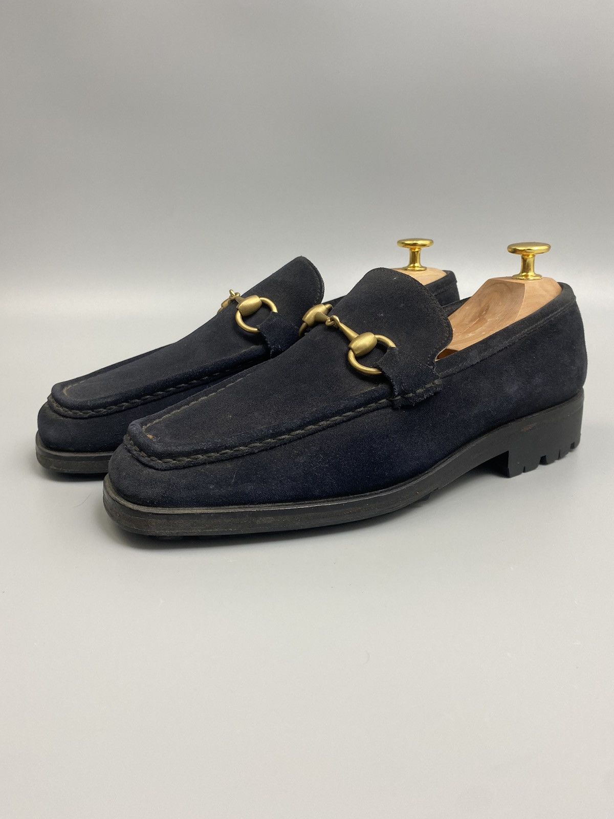 1997-98 GUCCI by Tom ford suède Loafer 90s Tom Ford for GUCCI sz 7.5 B monogram GG loafers shoes