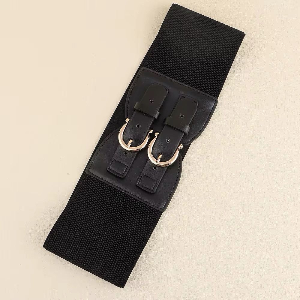 Vintage Vintage Black Pin Elastic Belt Size ONE SIZE - 5 Thumbnail
