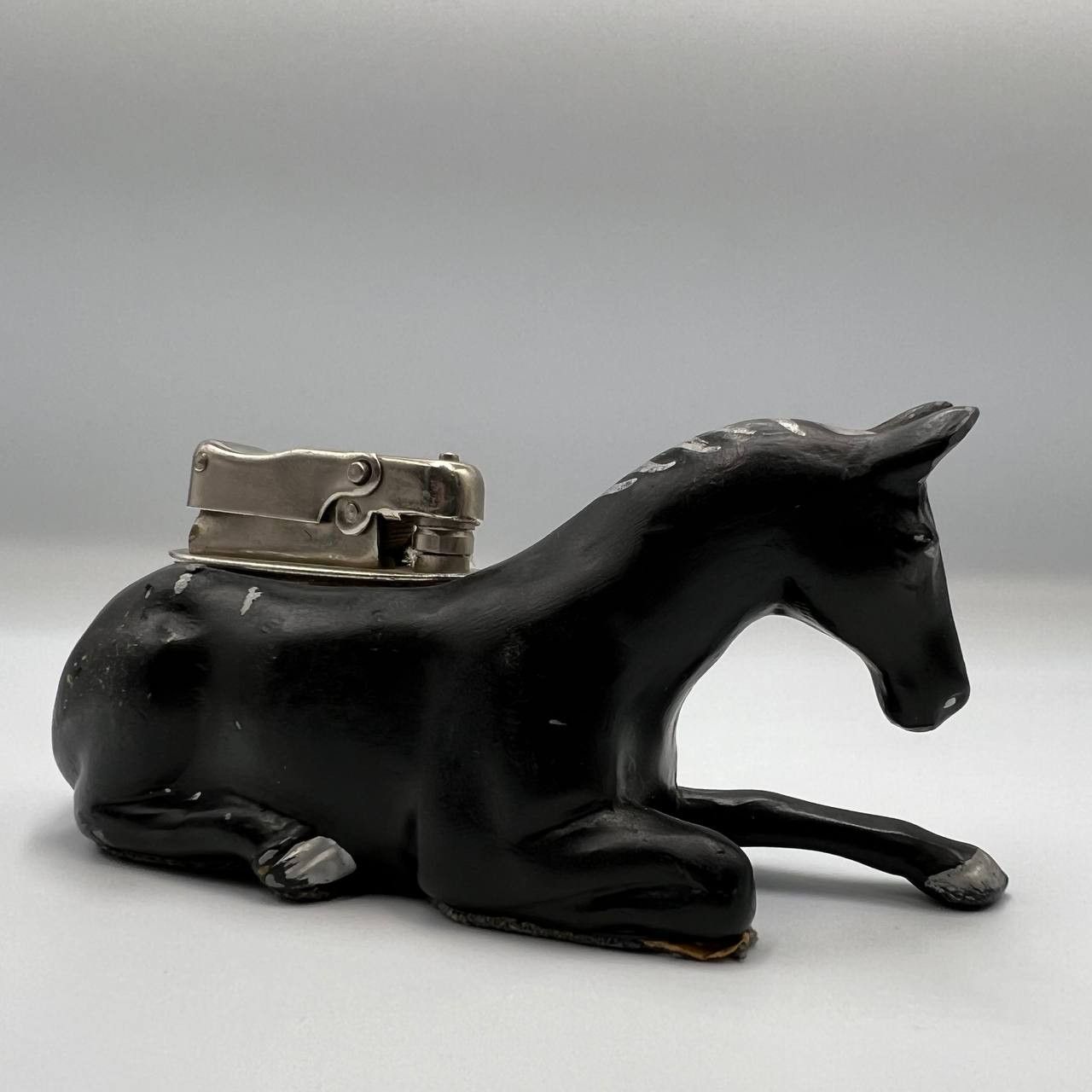 Vintage Vintage Desk Gasoline Lighter Figure Horse Good Working Size ONE SIZE - 6 Thumbnail