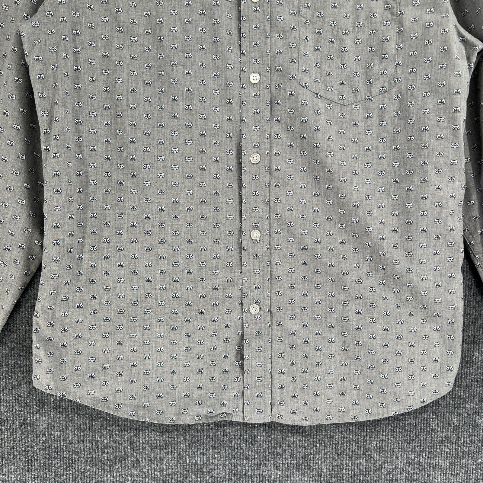 Banana Republic Banana Republic Luxe Poplin Untucked Slim Shirt Racoon Print Size US M / EU 48-50 / 2 - 4 Thumbnail