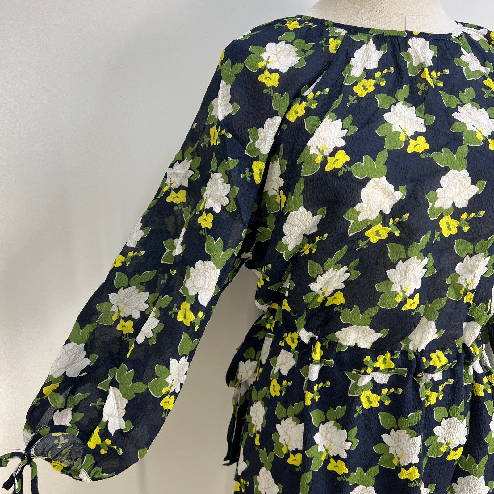 Anthropologie Anthropologie Whit Sadie Maxi Silk Floral Dress Navy Blue Size XS / US 0-2 / IT 36-38 - 11 Thumbnail