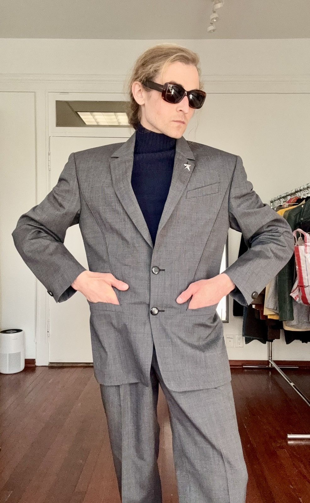 Thierry Mugler MUGLER Archive 1980’s Museum Held Signature Big Suit Set Size 48S - 2 Thumbnail