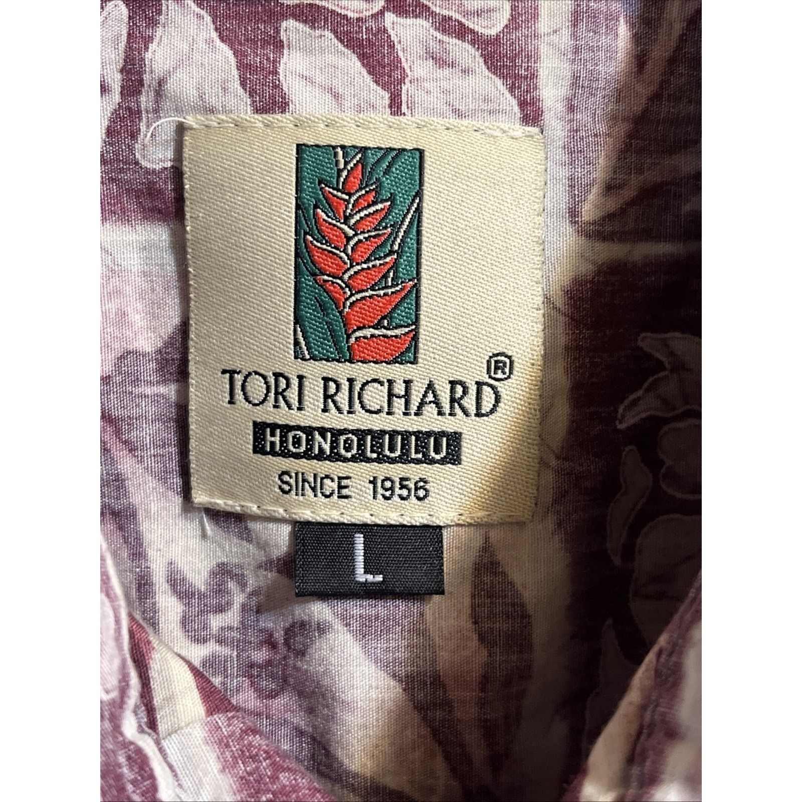 Tori Richard Tori Richard Vintage Mens L Red Floral Cotton Hawaiian Shirt Size US L / EU 52-54 / 3 - 3 Thumbnail