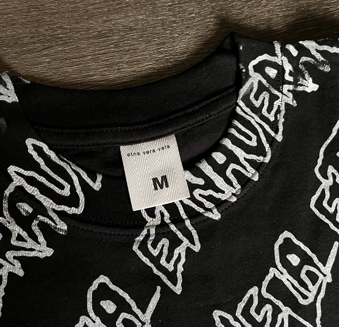 Other Fakemink Etna Vera Vela All Over Print S/S Black Tee Shirt Size US M / EU 48-50 / 2 - 4 Thumbnail