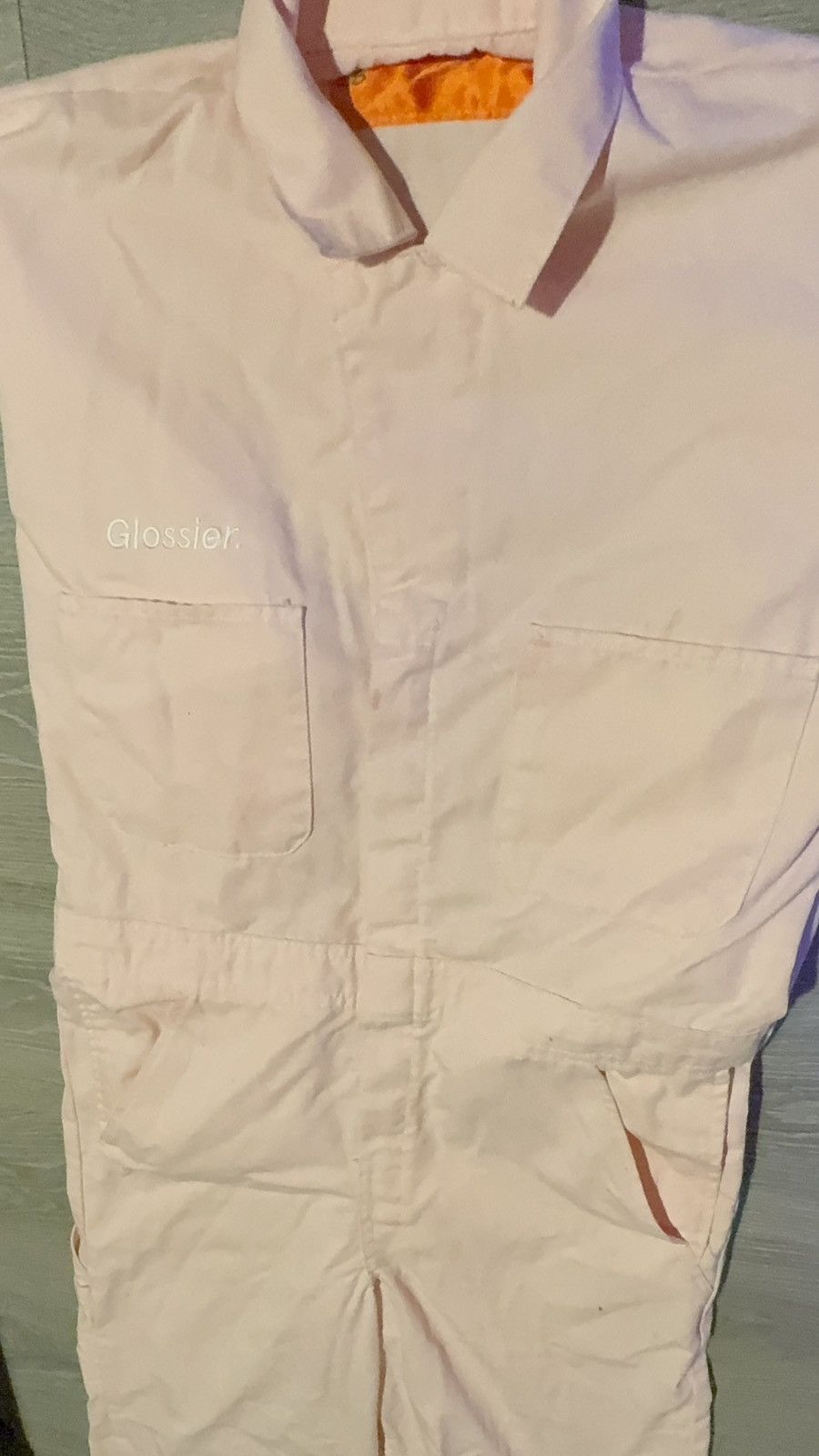 Other Glossier Embroidered Pink Utility Jumpsuit Coveralls M/L Size L / US 10 / IT 46 - 1 Thumbnail