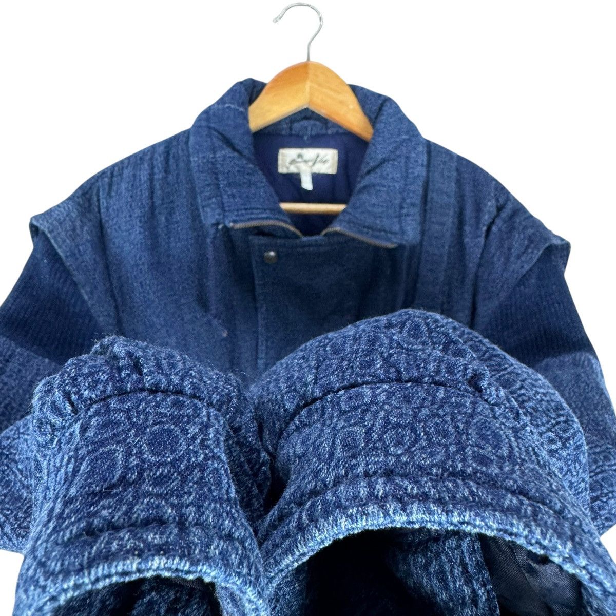 Issey Miyake 🌟VINTAGE 80s VISE DENIM BONDAGE BOMBER JACKET Size US M / EU 48-50 / 2 - 10 Thumbnail