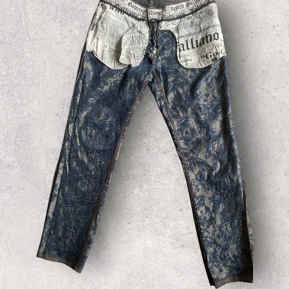 John Galliano SS06 Wax Floral Jacquard Pants Size US 32 / EU 48 - 6 Thumbnail