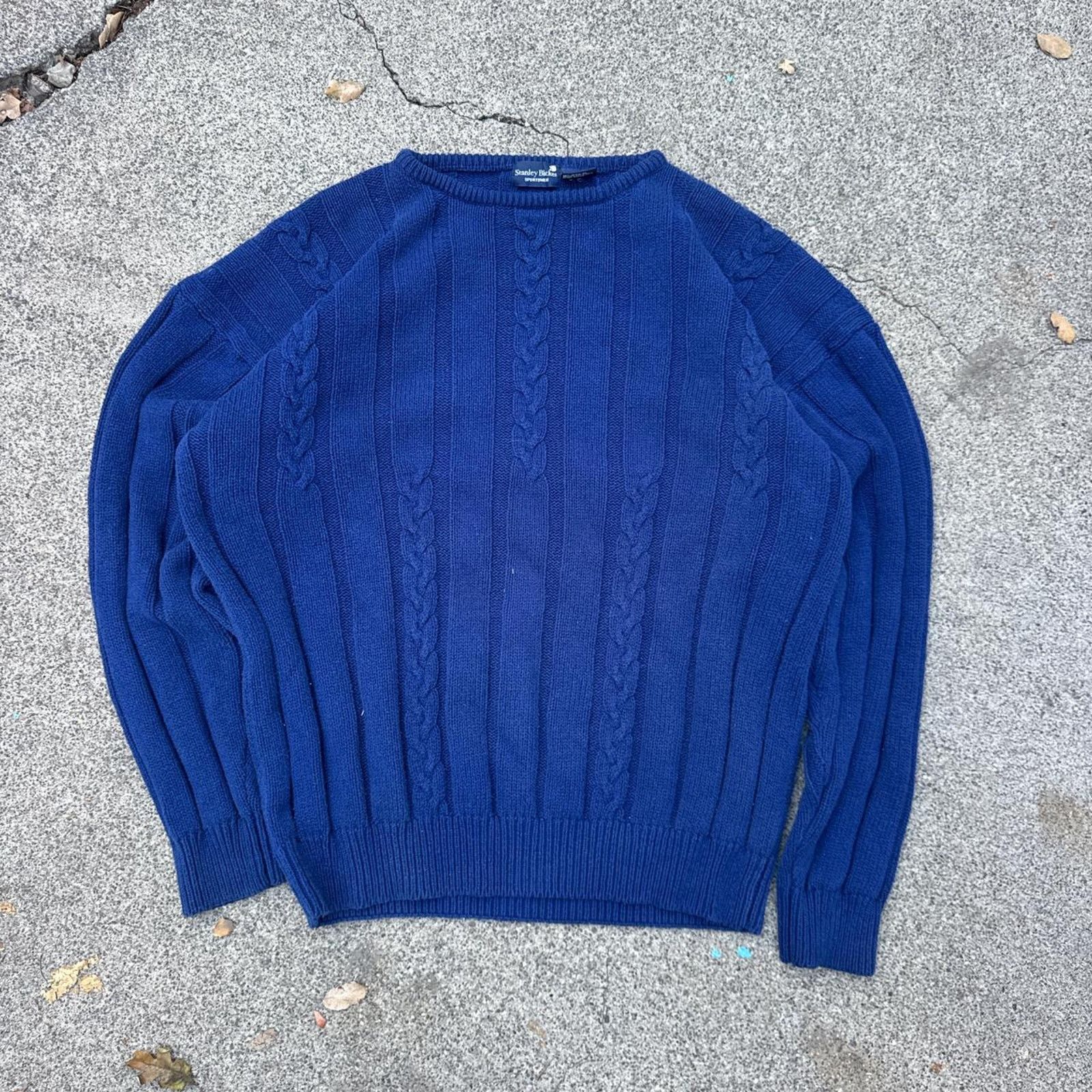Stanley Blacker Vintage 90s Stanley Blacker Blue Sweater – Size Large Size US L / EU 52-54 / 3 - 1 Thumbnail