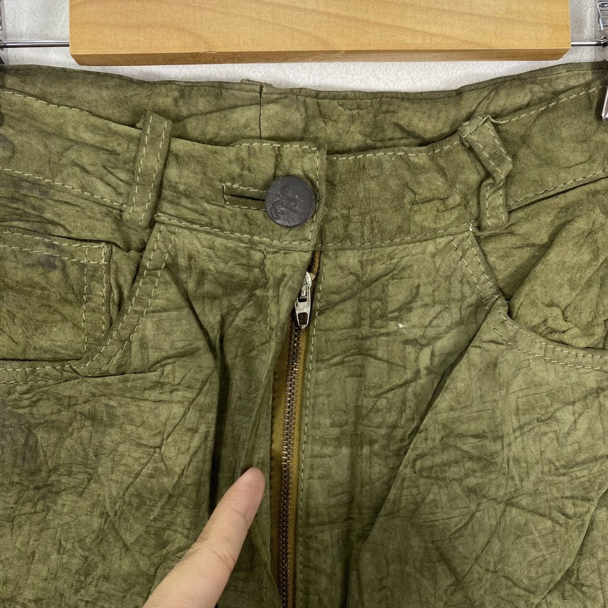 Fendi Vtg Fendi Olive Textured Leather Pants IT 38 XS Y2K Archive Size 38" / US 16 / IT 52 - 5 Thumbnail