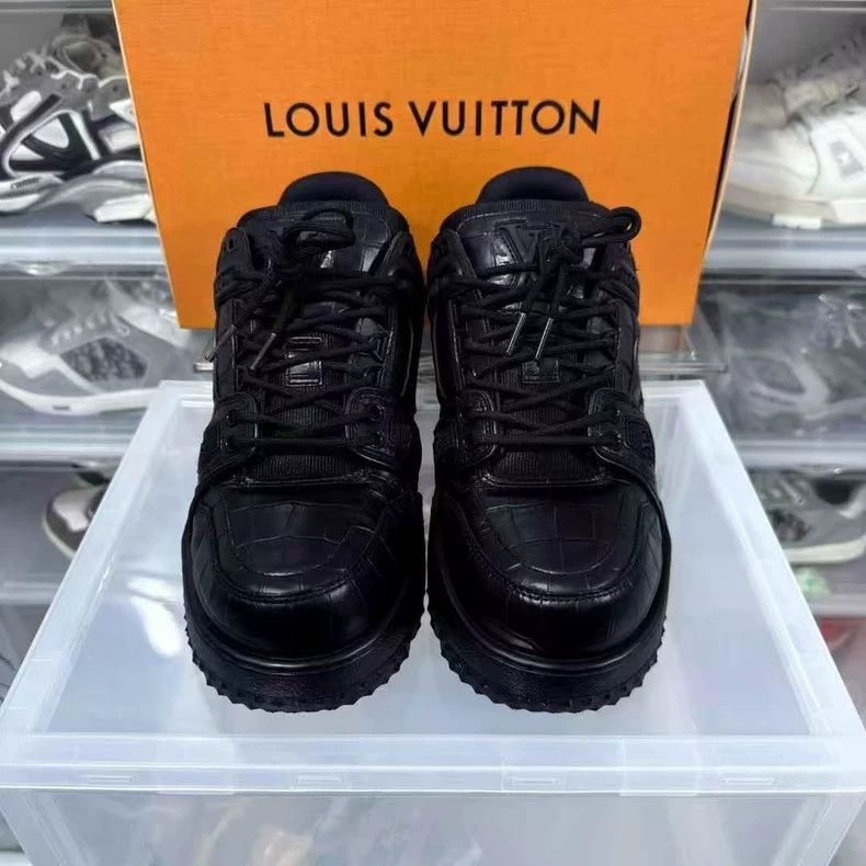Louis Vuitton louis vuitton black trainer sneakers-2508 Size US 6.5 / EU 39-40 - 4 Thumbnail