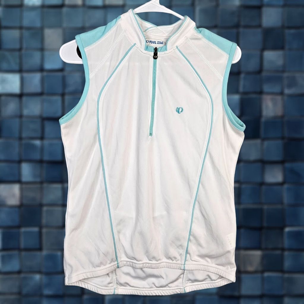 PEARL iZUMi Pearl Izumi Women’s White Blue Size M Half Zip Jersey Shirt Top Size M / US 6-8 / IT 42-44 - 1 Thumbnail