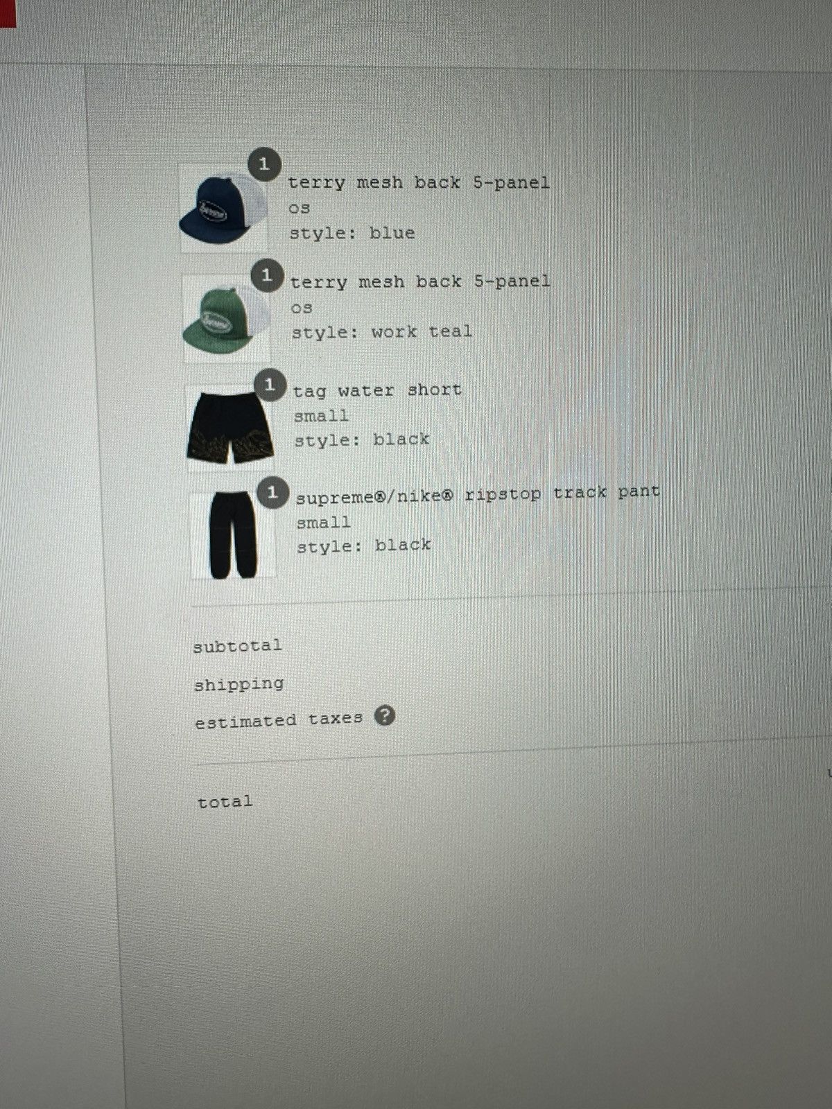 Supreme Supreme Terry Mesh Back 5-Panel Work Teal size OSFA Size ONE SIZE - 3 Thumbnail