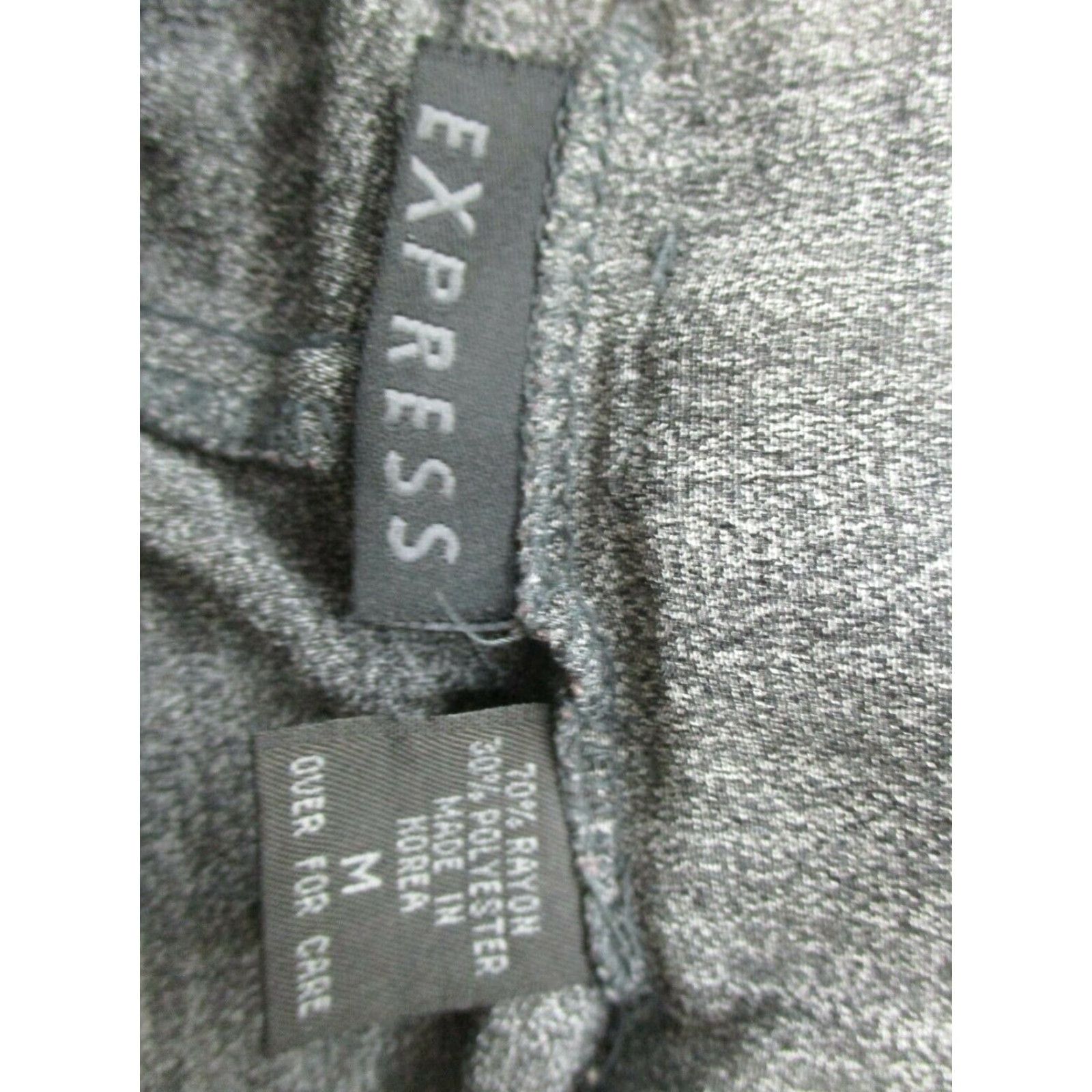 Express EXPRESS Pants Women's M Casual Rayon Flat Front Gray Pants Size 32" / US 10 / IT 46 - 3 Thumbnail
