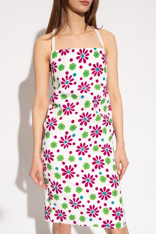 Saint Laurent Paris o1s1wg111024 Backless Midi Dress in Sablé in Multicolor Size XS / US 0-2 / IT 36-38 - 2 Thumbnail