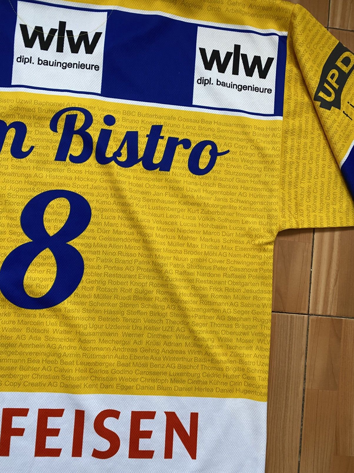 NHL EHC Uzwil Hawks Team Bistro #8 Switzerland Shirt Hockey Size US XL / EU 56 / 4 - 13 Thumbnail