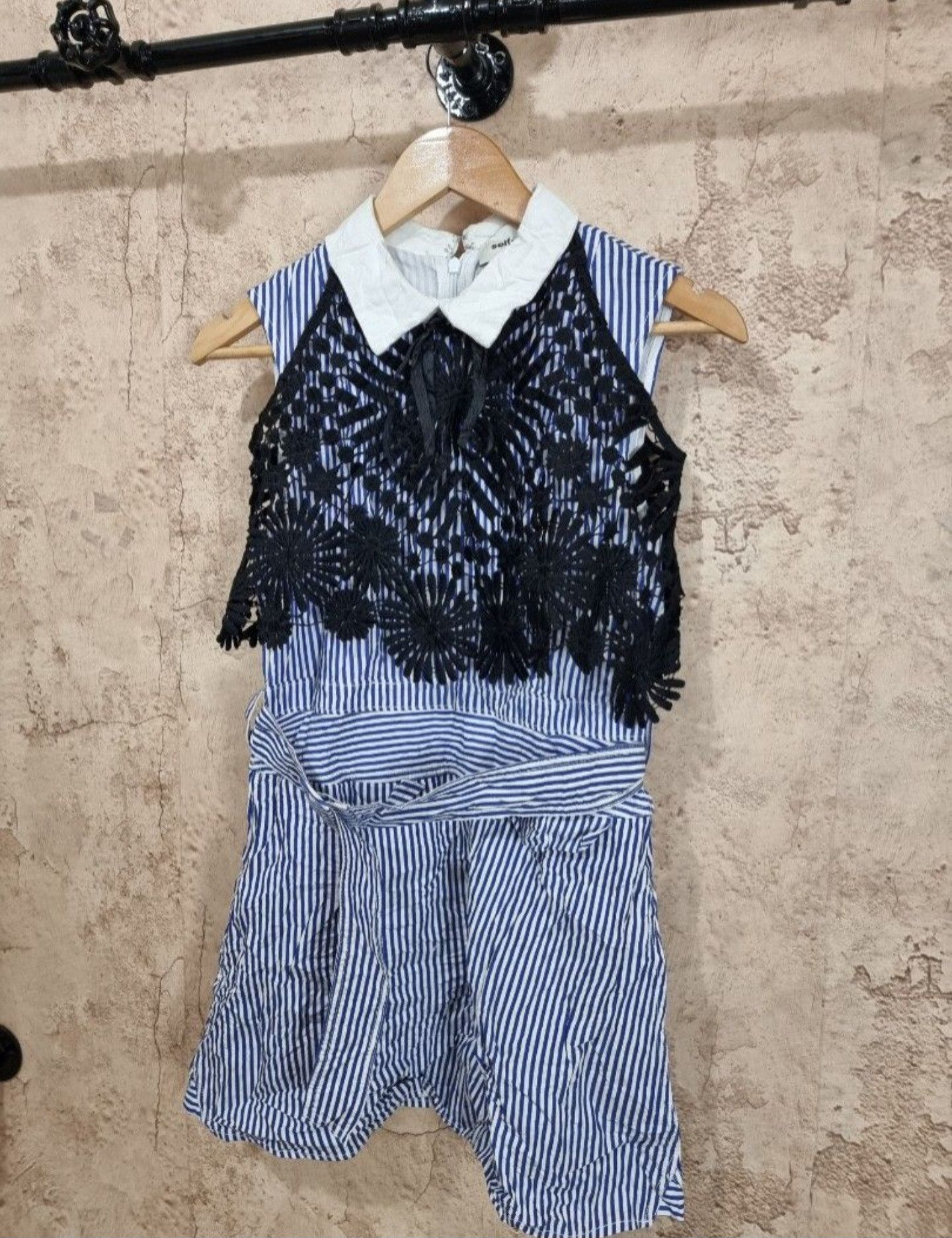 Self-Portrait Self Portrait Blue Ribbon Pinstripes Mini dress Size M / US 6-8 / IT 42-44 - 2 Thumbnail