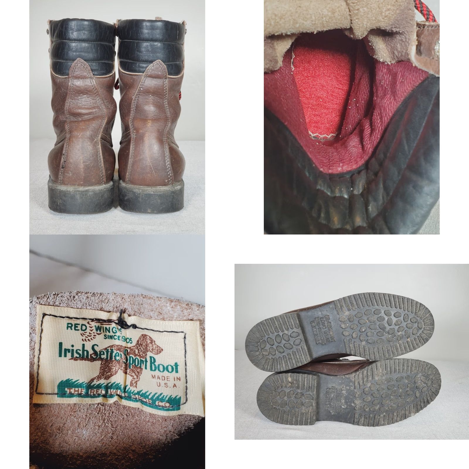 Vintage VINTAGE Red Wing Shoes Irish Setter 859 Upland Boot Men's US 8 D Brown Insulated Work Leather USA Hunting Sports Classic 80s Mens Size US 8 / EU 41 - 8 Thumbnail