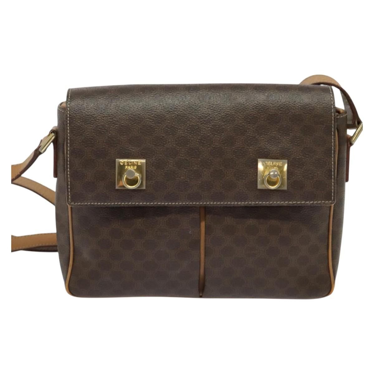 Celine CELINE Macadam Canvas Shoulder Bag Pvc Leather Brown Gold Size ONE SIZE - 2 Thumbnail