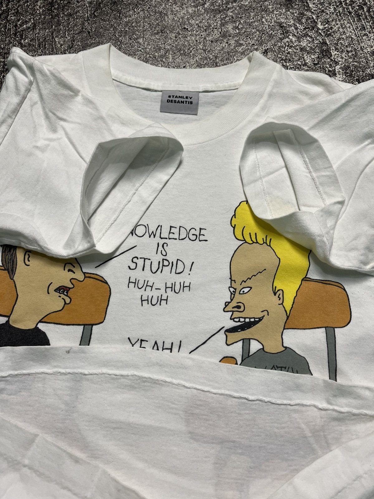 Vintage Vinta Beavis And But-Head Asap Rocky White T-Shirts Size US M / EU 48-50 / 2 - 6 Thumbnail