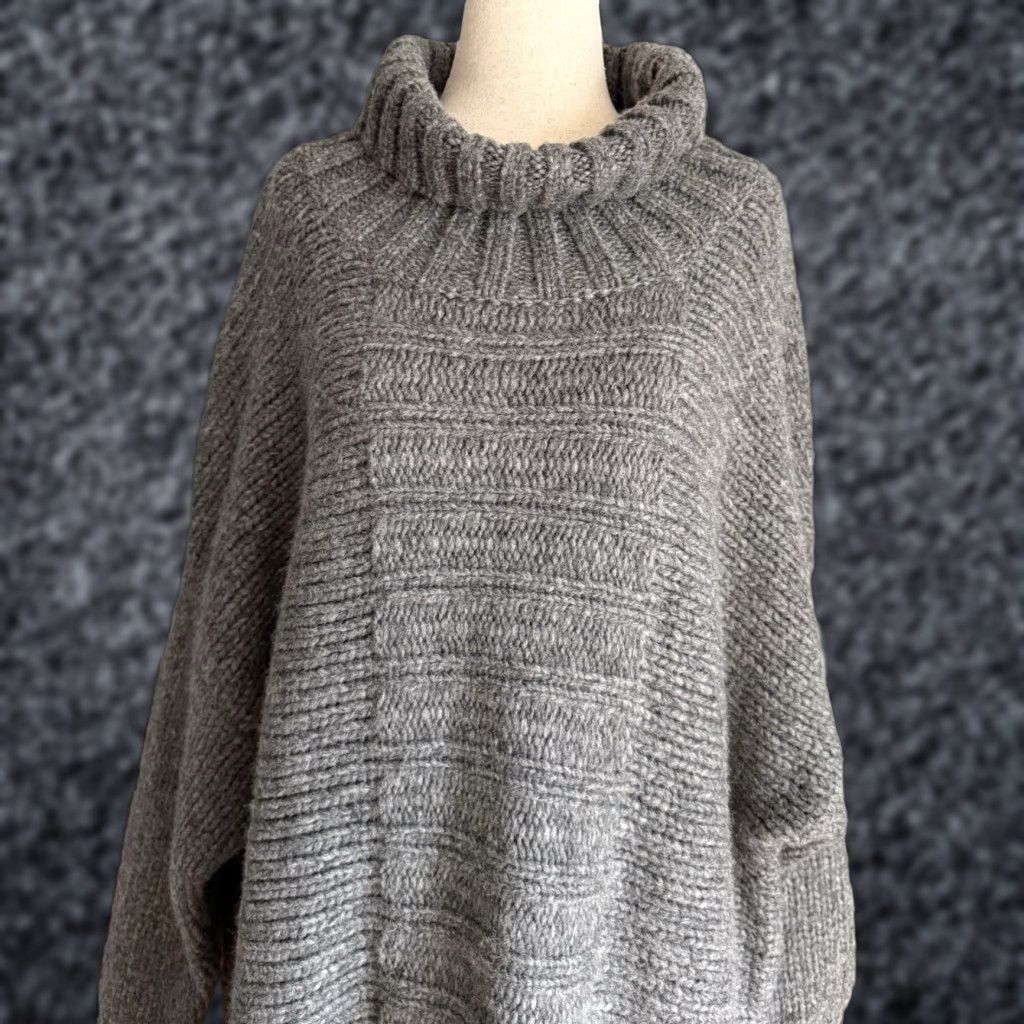 Vintage VINTAGE Kristensen Du Nord Chunky Knit Wool Sweater Turtleneck Lagenlook Grey Sz 2/M Womens Pull Over 82% wool, 18% nylon Size XS / US 0-2 / IT 36-38 - 1 Thumbnail