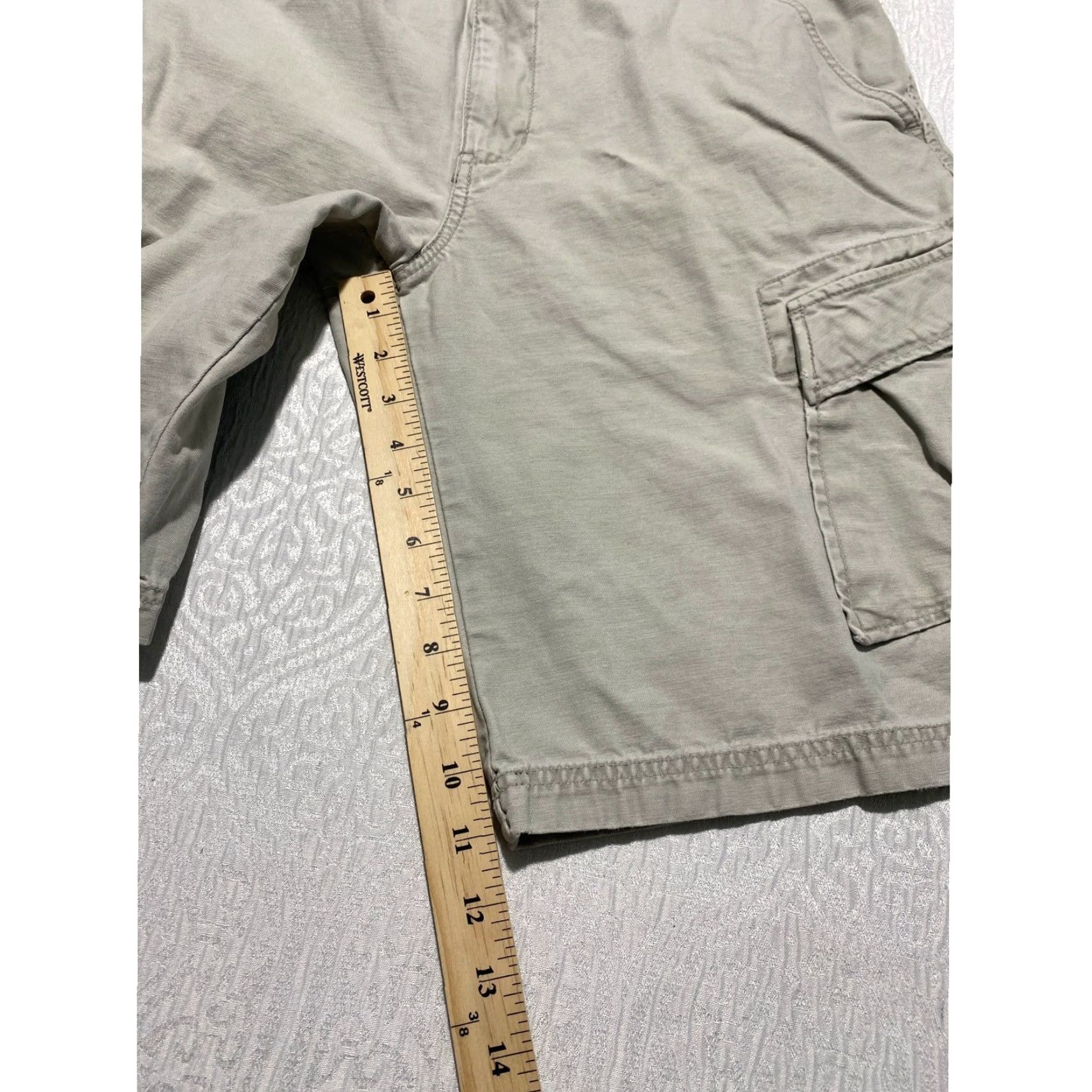 Vintage Cargo Supply Cargo Shorts Mens Khaki Tan Cotton 32 Multi Pocket Button Fly Zipper Casual Workwear Travel Size US 32 / EU 48 - 7 Thumbnail
