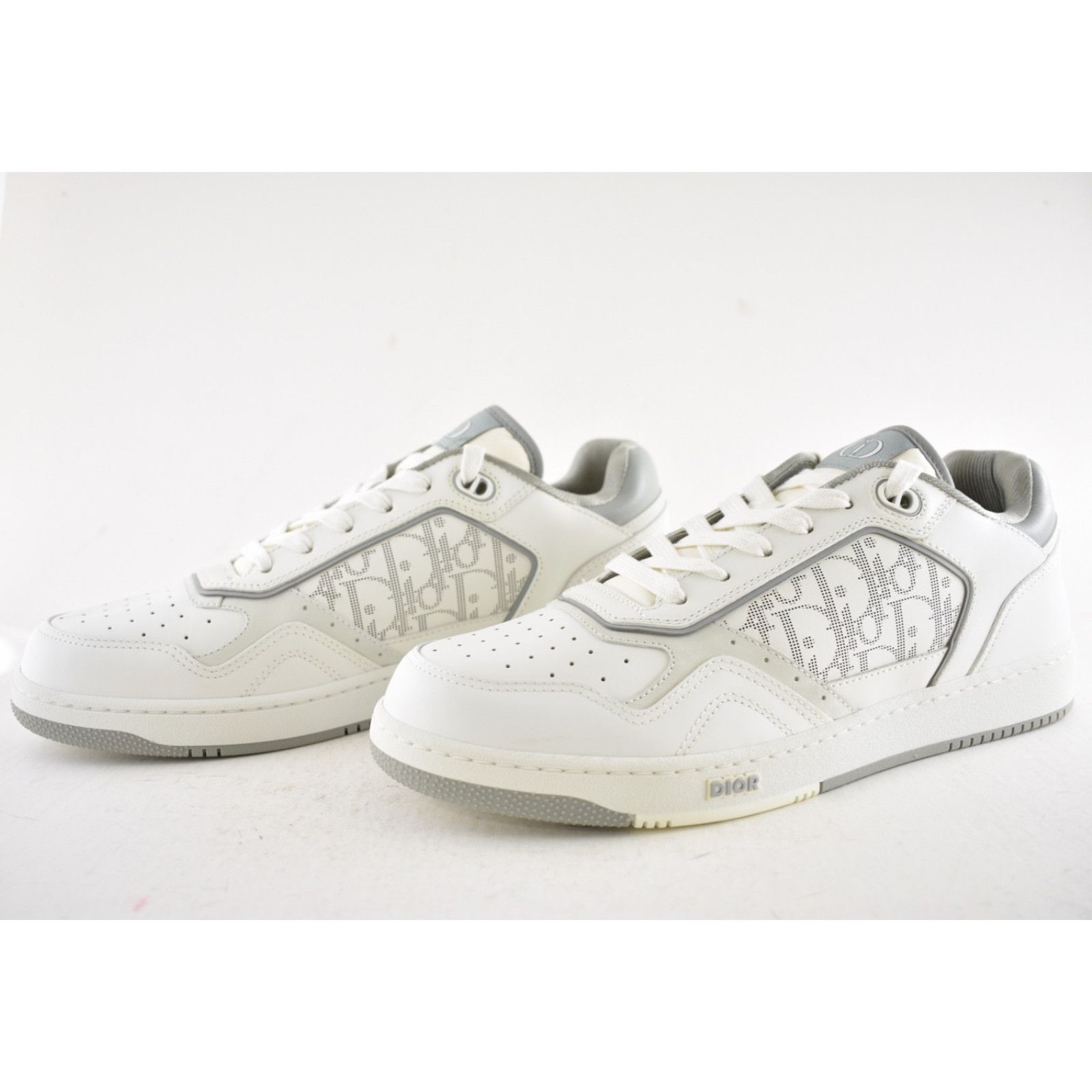 Dior Dior Mens B27 White Grey Leather Low Top Sneakers 44 11 Size US 11 / EU 44 - 11 Thumbnail