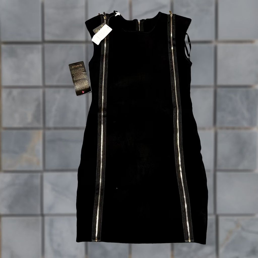 Bebe Bebe Dress Black Bandage Cold Shoulder Zipper Stretch Mini Dress Medium M Women Short Dress Ladies Size M / US 6-8 / IT 42-44 - 1 Thumbnail