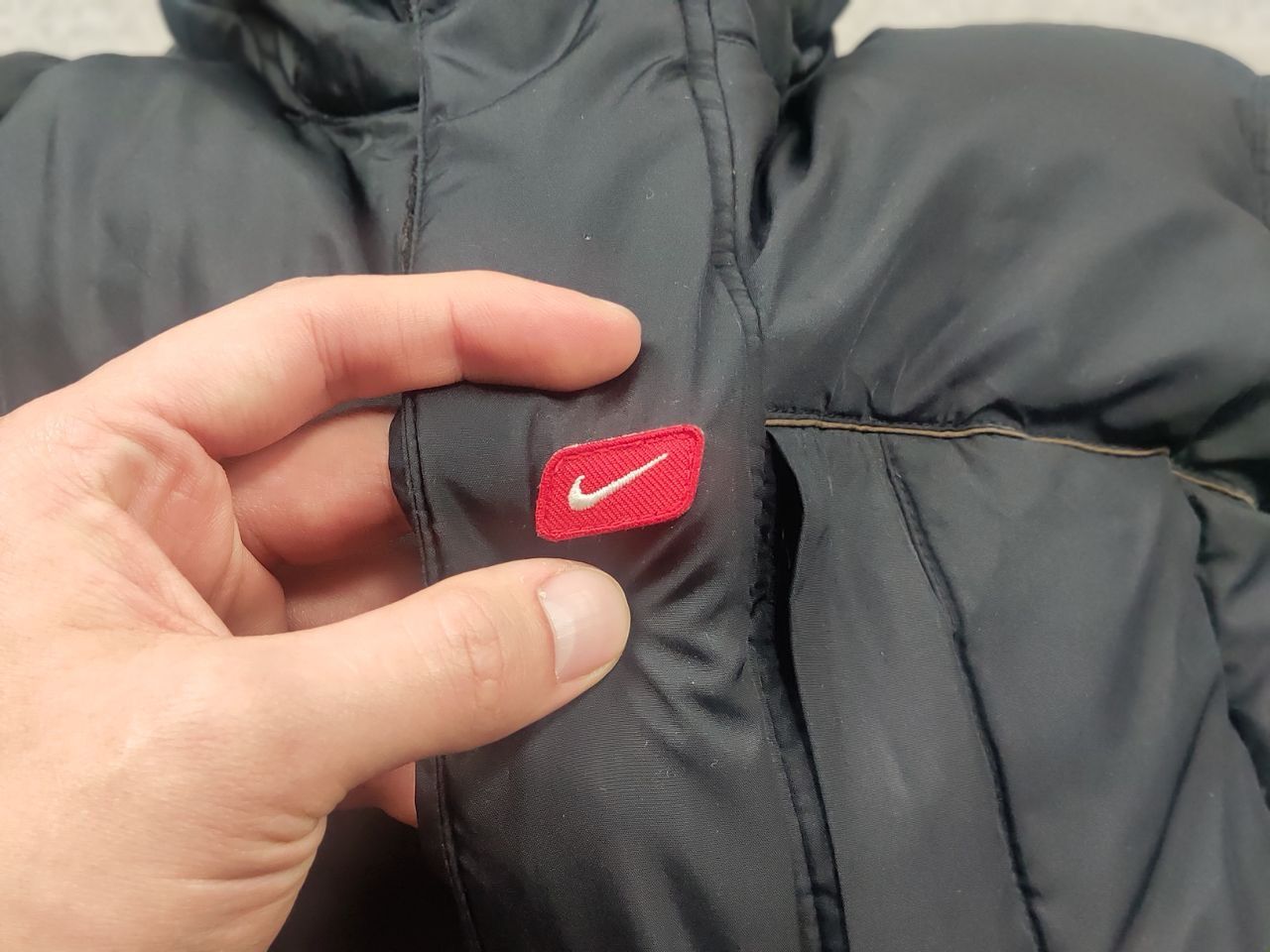 Nike 🔥 Vintage 90s Nike Logo Black puffy quilted Down Jacket Y2K Size US S / EU 44-46 / 1 - 18 Thumbnail