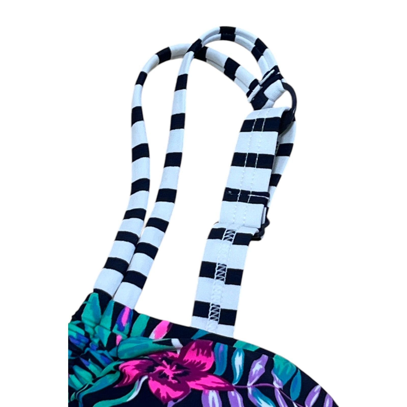 Other Venice Beach - Women's Floral Print Bikini Top - Black/Pink/ Size ONE SIZE - 8 Thumbnail