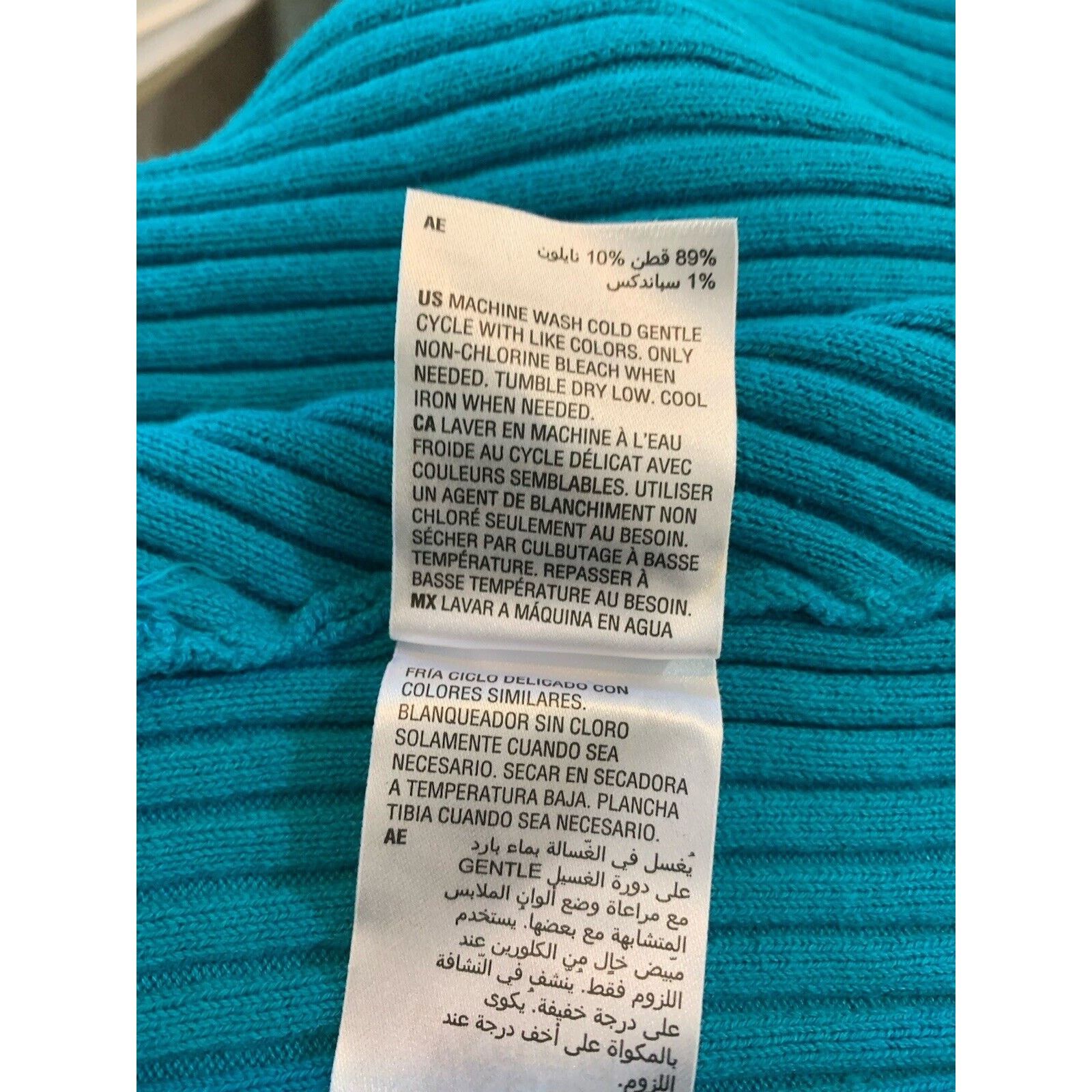 I.N.C INC Women Cyan Blue Ribbed Vneck Tank Top (Size XL, NWT) Size XL / US 12-14 / IT 48-50 - 9 Thumbnail