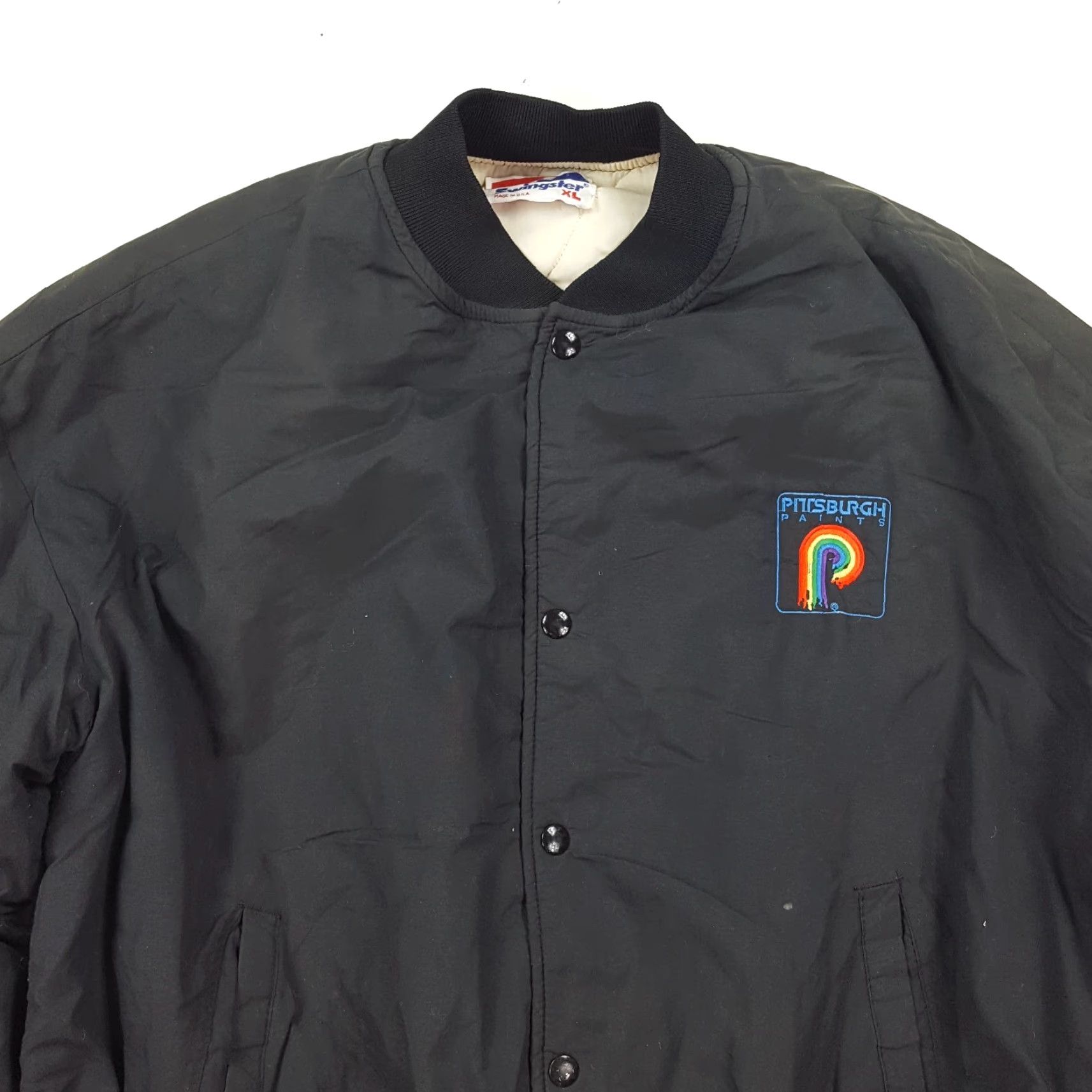Vintage VINTAGE Swingster 80s Pittsburgh Paints Bomber Jacket Men's XL Black Zip Windbreaker Workwear Size US XL / EU 56 / 4 - 2 Thumbnail