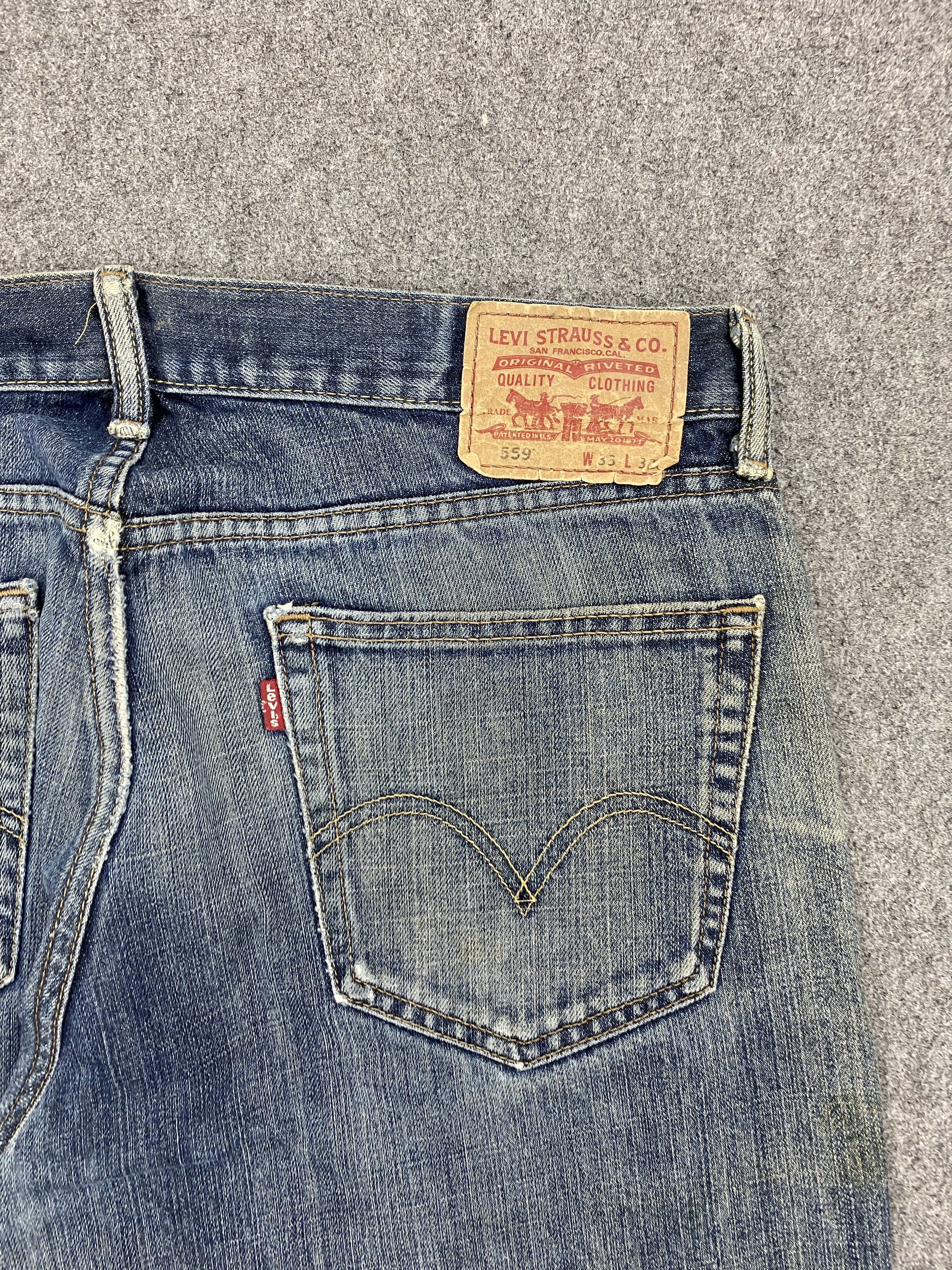 Levi's × Vintage Vintage Distressed Levis 559 Faded Blue Jeans Size US 35 - 15 Thumbnail