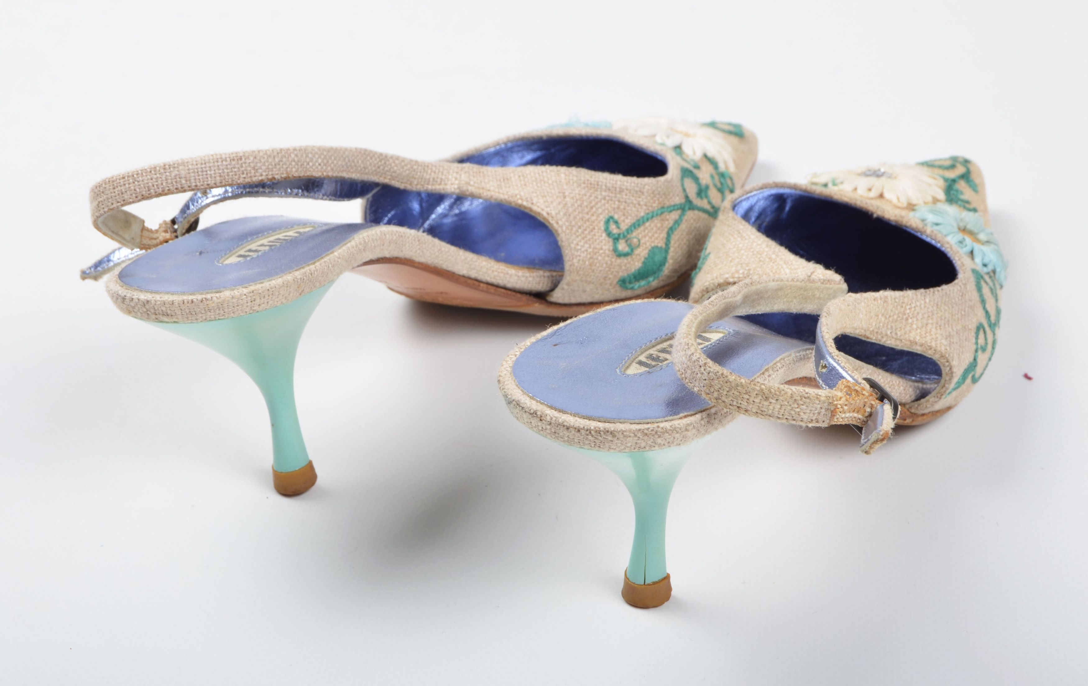Le Silla Vintage Le Silla Y2K Fairy Floral Regencycore Mules Pumps Size US 6 / IT 36 - 7 Thumbnail
