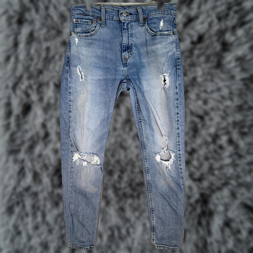 Levi's Levi's 512 Jeans Mens Slim Tapered Distressed Stretch Denim 30x30 Blue Denim Jeans Mens Distressed Stretch Denim 512 Slim Tapered Size US 30 / EU 46 - 1 Thumbnail
