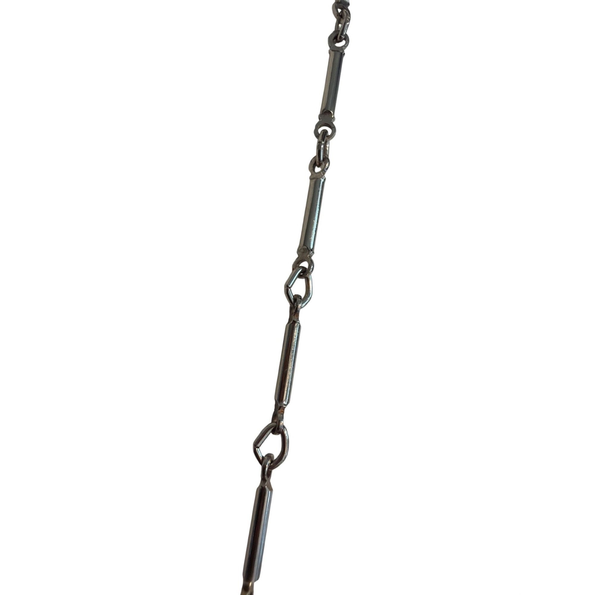 Other Vtg Silver Tone Bar Chain Necklace Gold Tone Enamel Pendant Size ONE SIZE - 4 Thumbnail