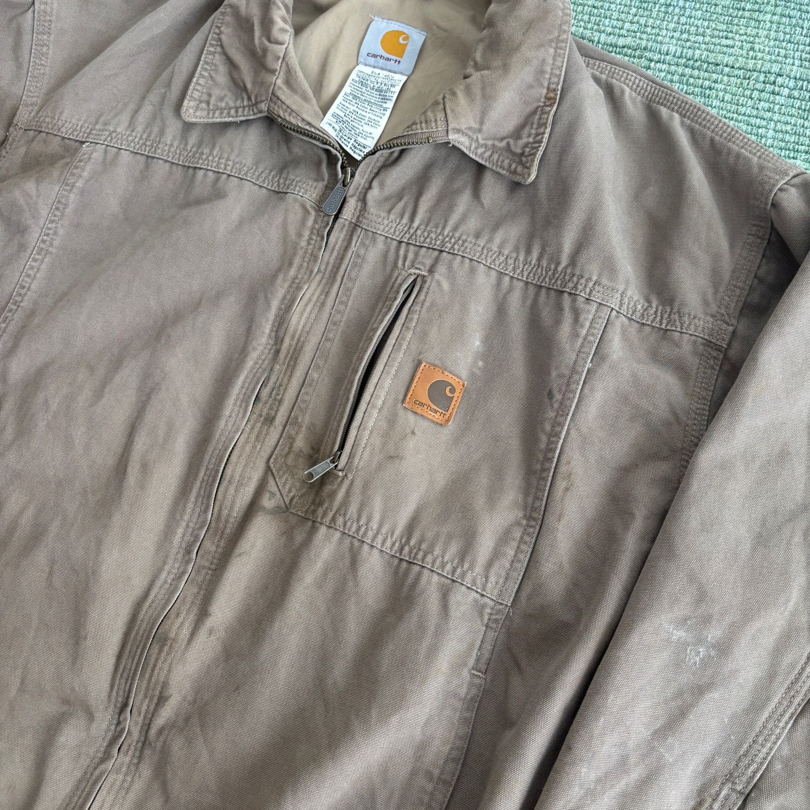 Carhartt × Vintage Vintage 2000s tan cotton Carhartt zip up work jacket size xl Size US XL / EU 56 / 4 - 8 Thumbnail