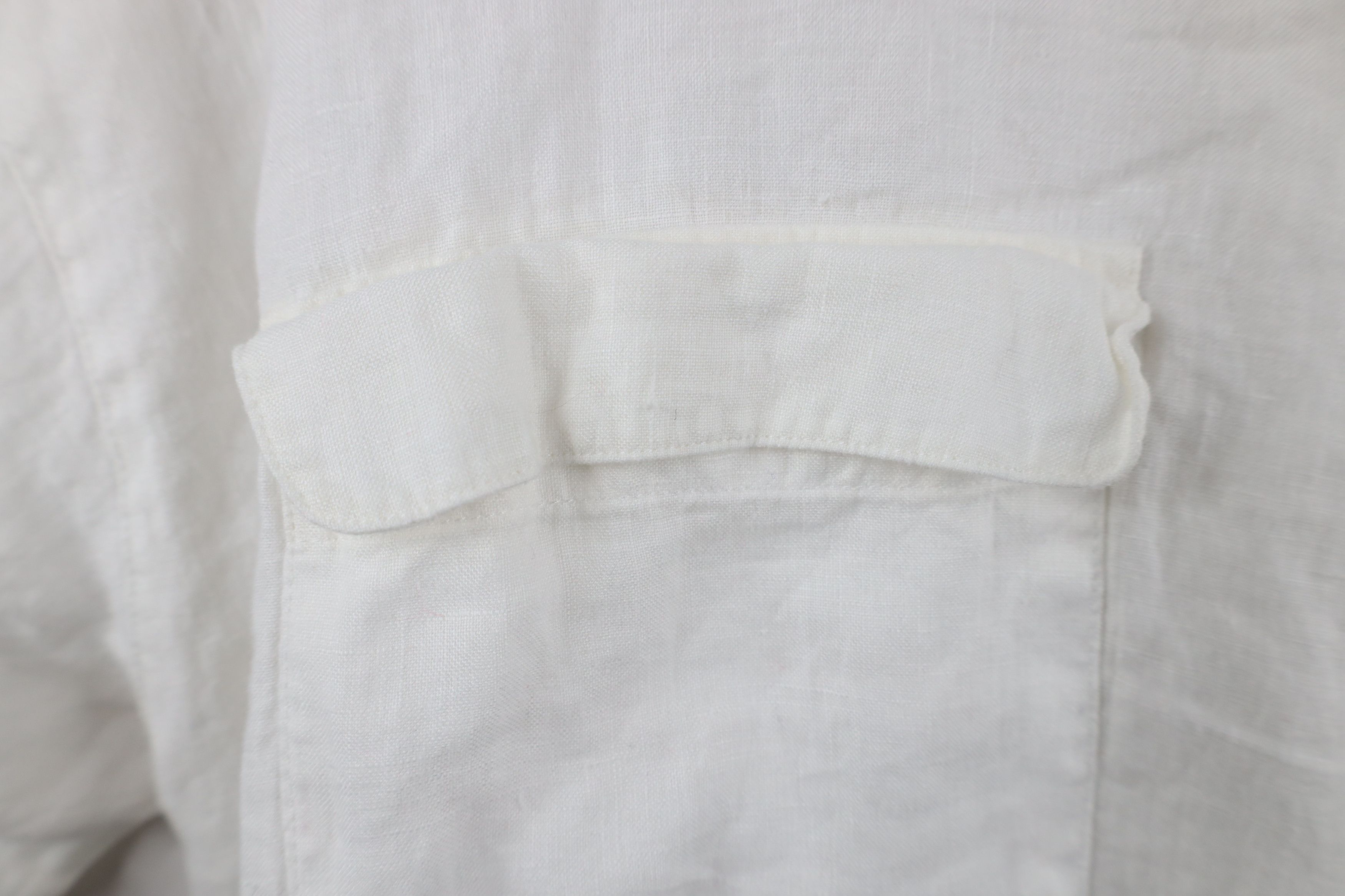 Eddie Bauer × Vintage Vintage 90s Eddie Bauer Baggy Linen Board Button Shirt White Size L / US 10 / IT 46 - 5 Thumbnail