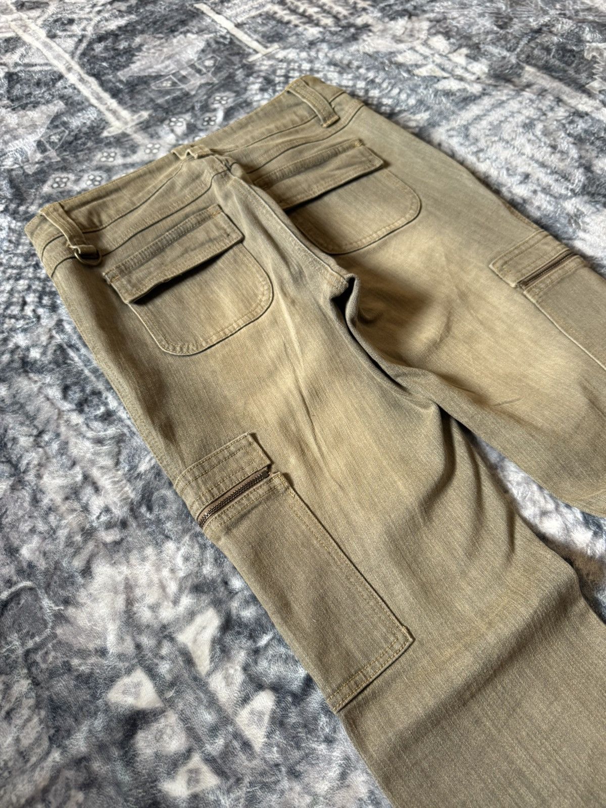 Japanese Brand Daily Topics Smokey Mud Gray Wash Flared Cargo Denim Pants Size US 28 / EU 44 - 13 Thumbnail