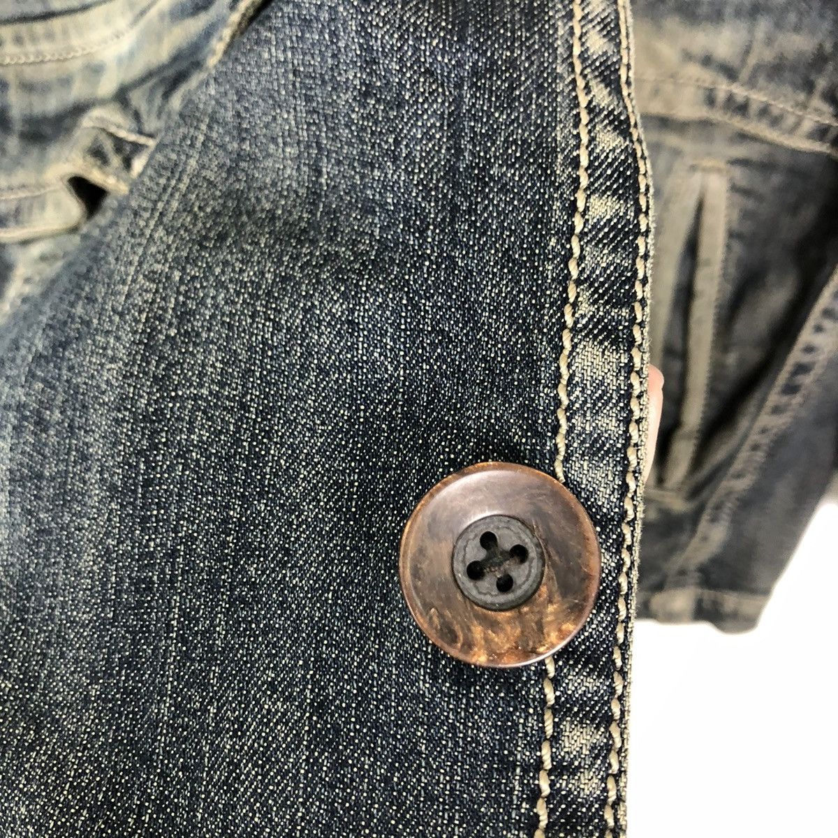 Japanese Brand 🔥VINTAGE DENIM BIKER JACKET BIG POCKET PRIDE Size US M / EU 48-50 / 2 - 12 Thumbnail