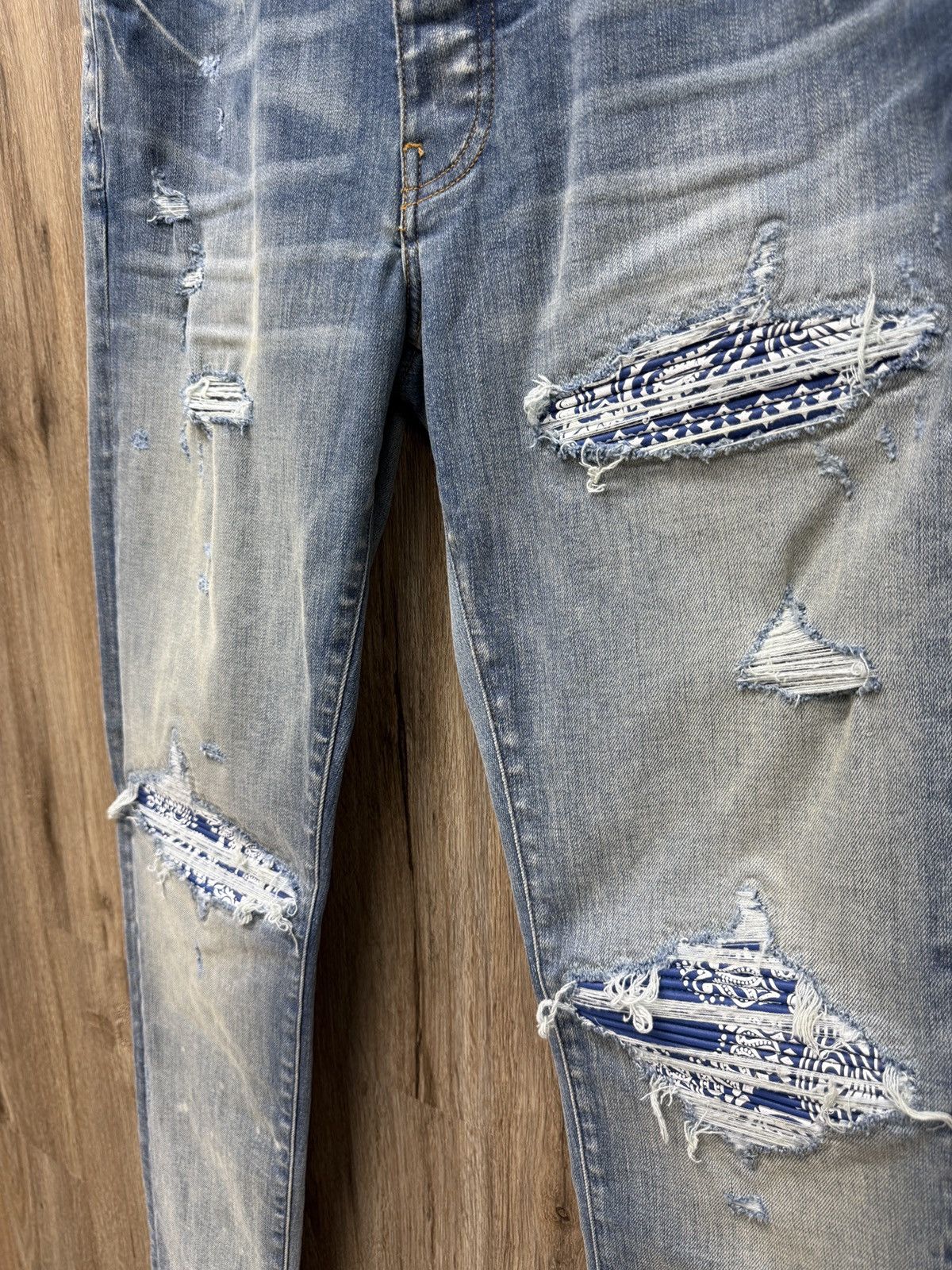 Amiri Amiri MX1 Blue Bandana Jeans Size US 34 / EU 50 - 5 Thumbnail