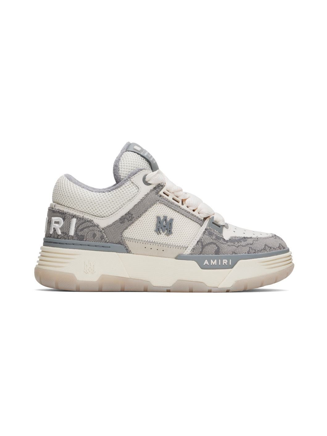 Amiri o1s1wg110925 Bandana Denim MA-1 Sneakers in Gray/Off-White Size US 7 / EU 40 - 1 Thumbnail