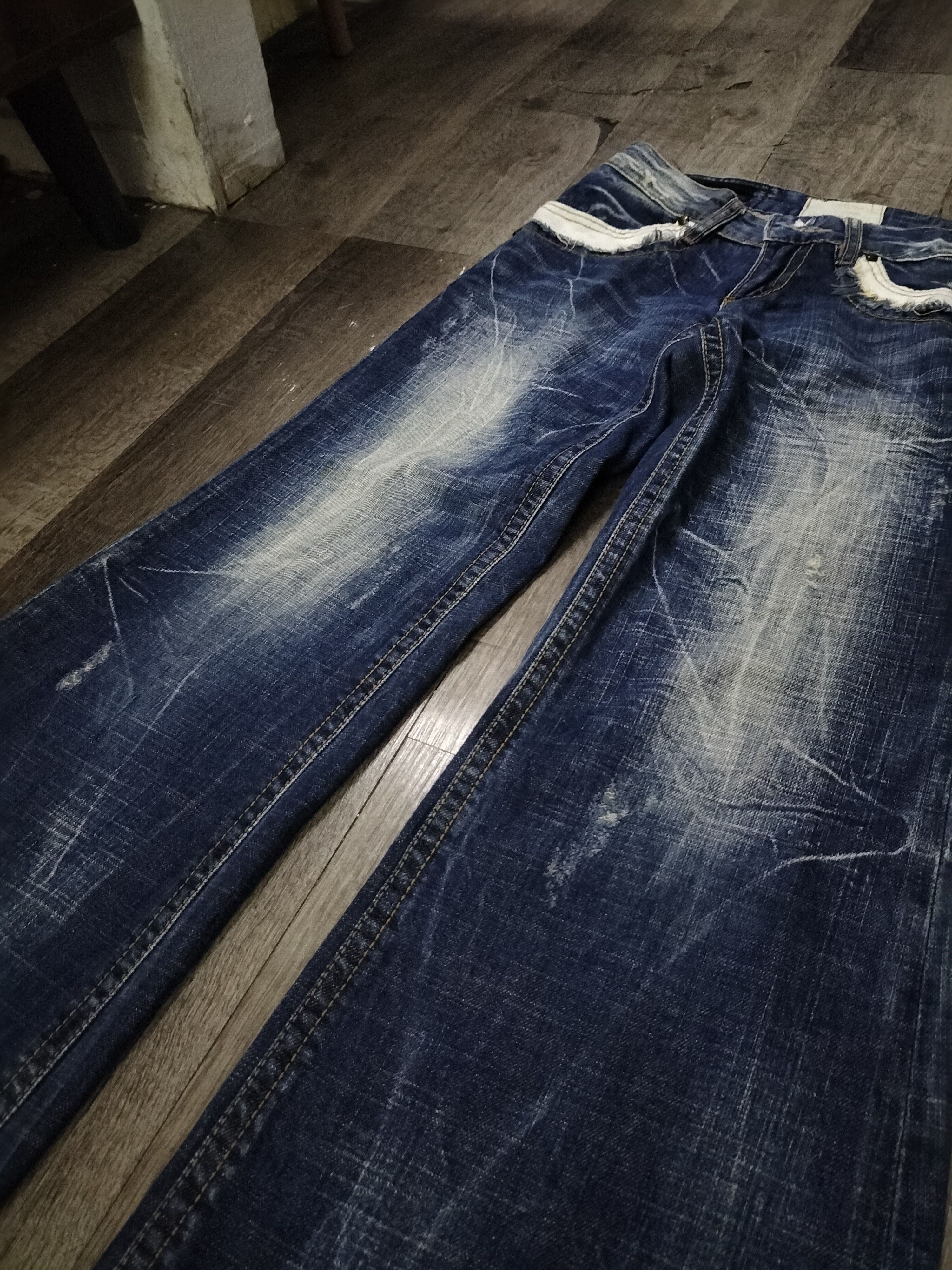 14th Addiction FLARE lolita jean stone wash distressed style japanese brand Size 31" - 9 Thumbnail