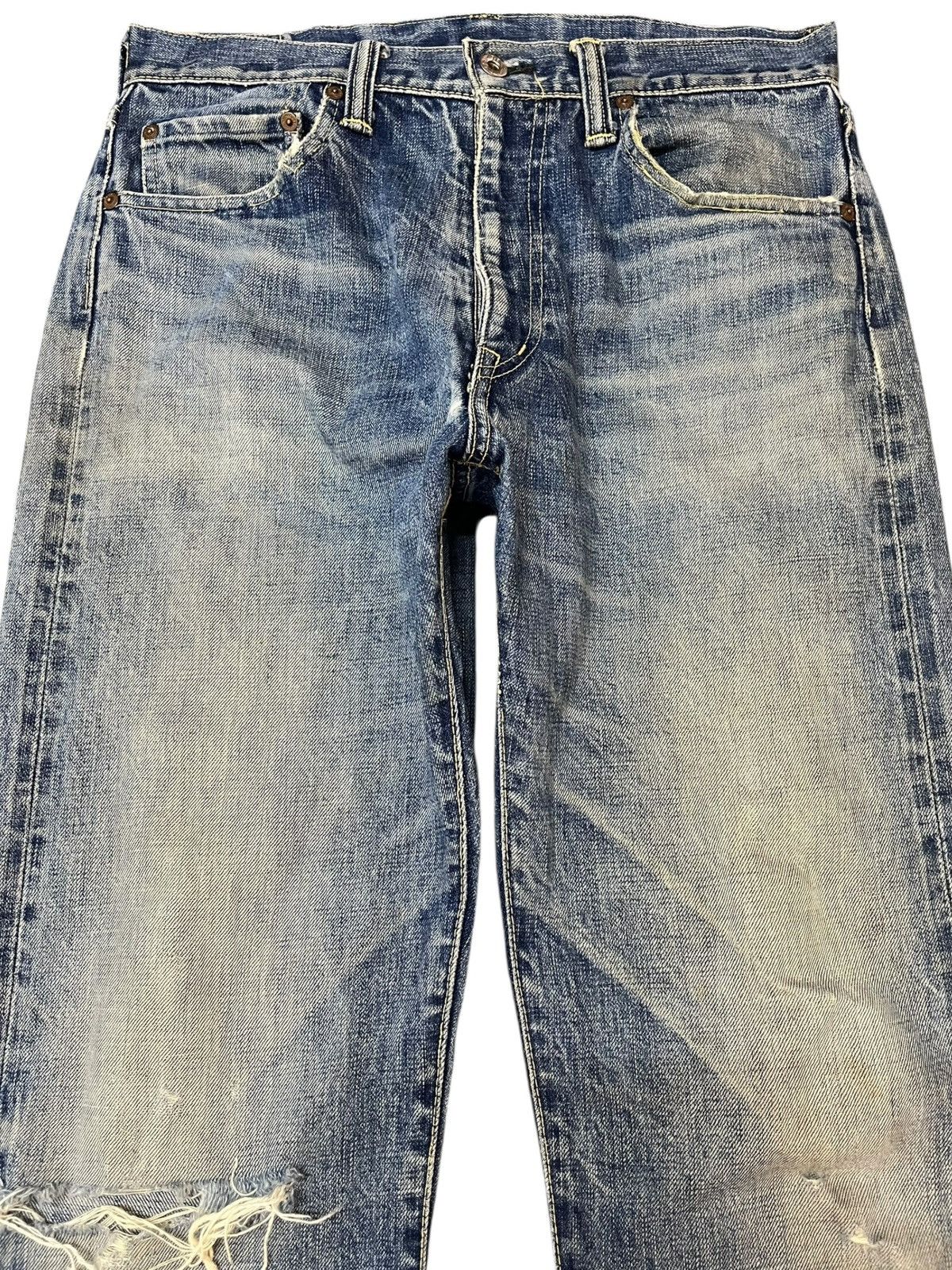 Post Overalls Vintage Post O’Alls Selvedge Faded Distressed Denim Size US 31 - 2 Thumbnail