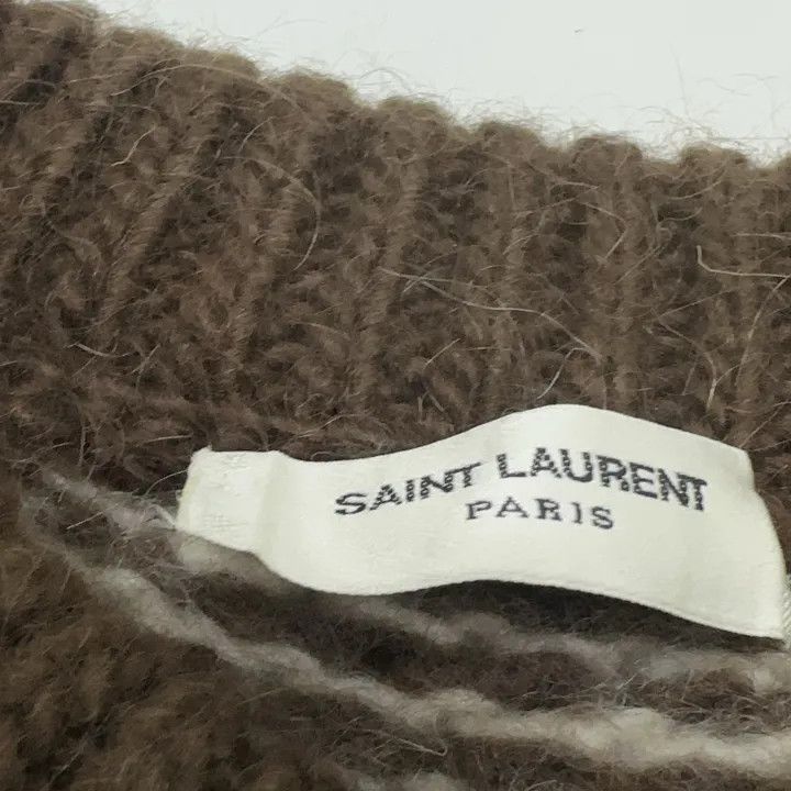 Saint Laurent Paris Saint Laurent Beige Striped Knit Sweater-2507 Size US L / EU 52-54 / 3 - 3 Thumbnail