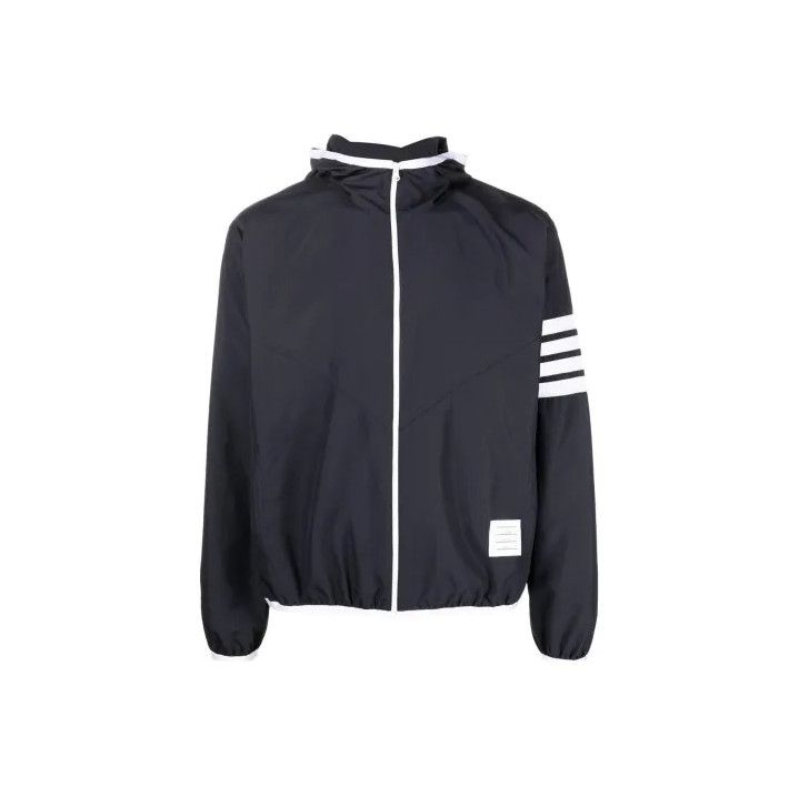 Thom Browne Thom Browne Classic Zip Hoodie with Four Stripes Size US M / EU 48-50 / 2 - 1 Thumbnail
