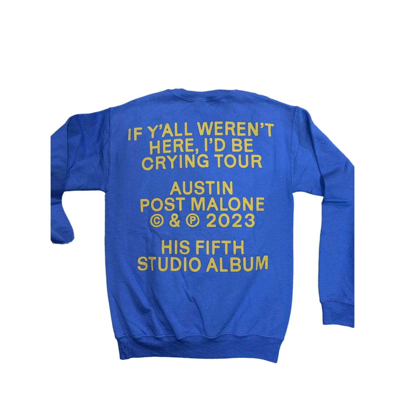 Rap Tees Post Malone - Blue Tour Crewneck - …I’d Be Crying Tour Size US S / EU 44-46 / 1 - 2 Thumbnail