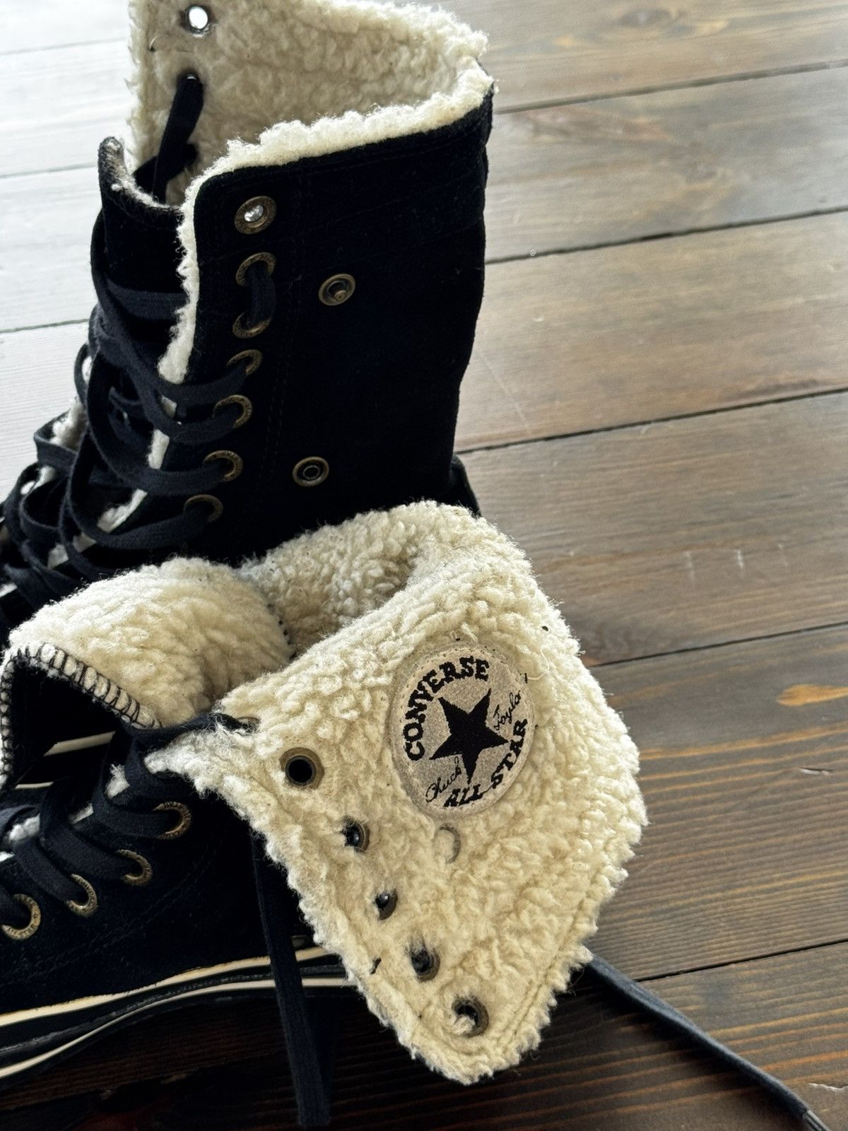 Y2K Converse Faux Fur Glamour Fuzzu High Top Sneakers