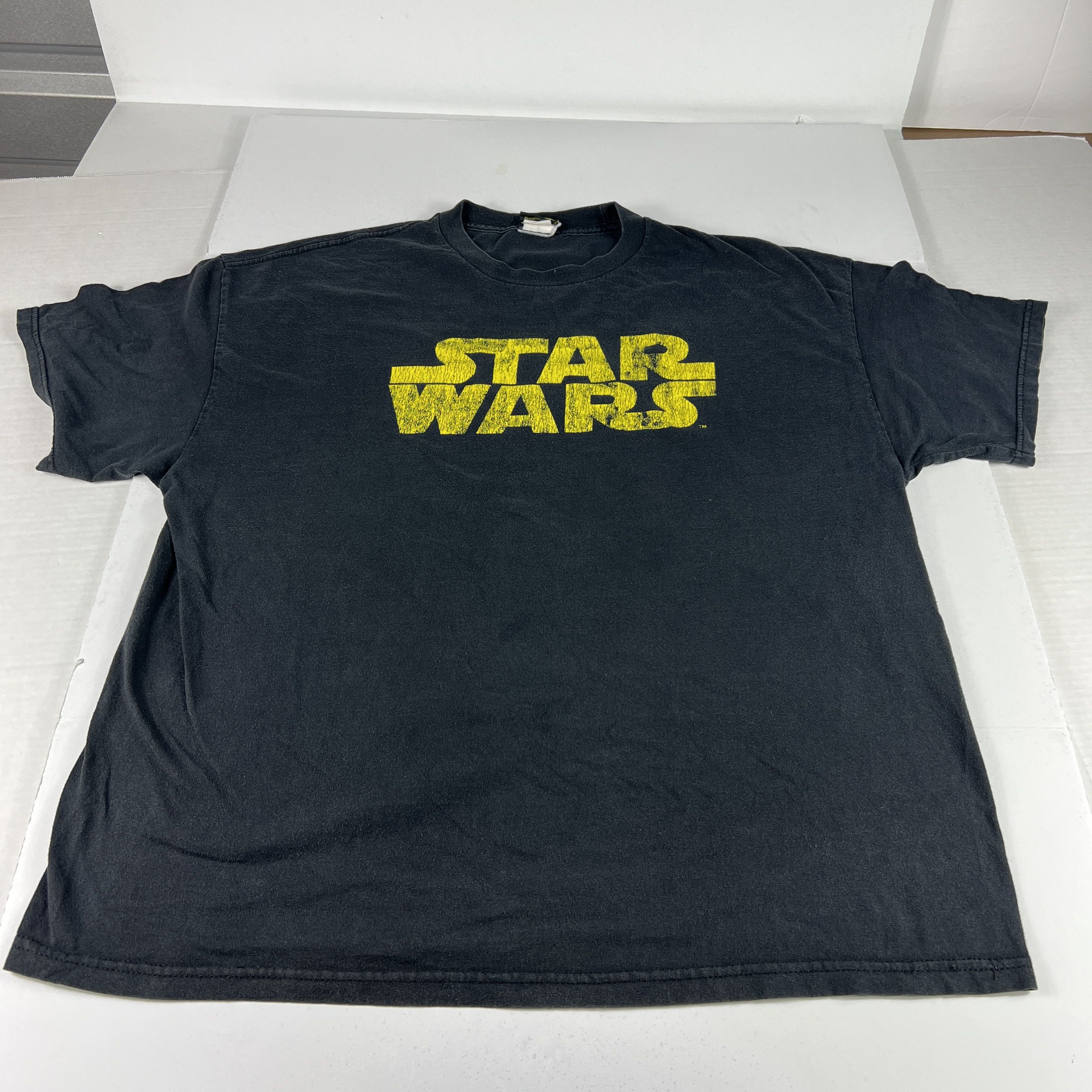Star Wars × Vintage VTG Star Wars Shirt Black Faded Logo Short Sleeve Tee Size US XL / EU 56 / 4 - 1 Thumbnail